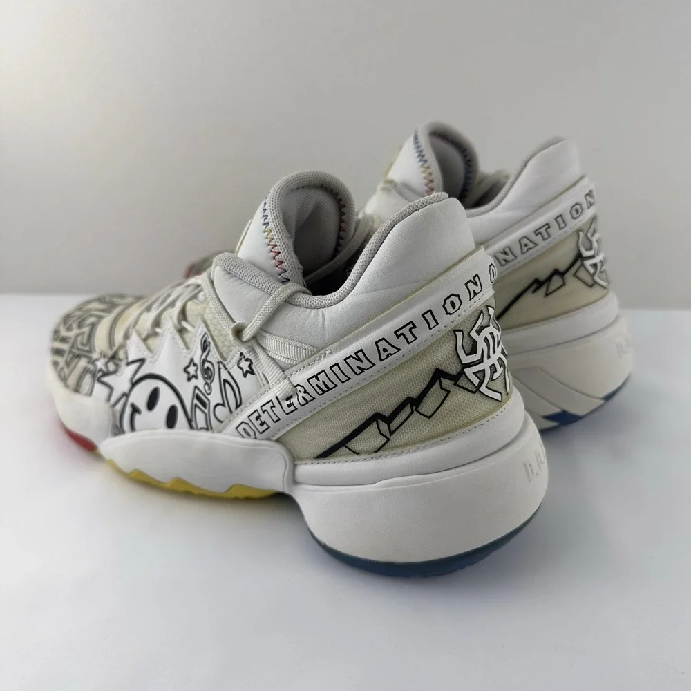 Adidas DON Issue #2 Negativity‎ White Multi Men's Size 7 Basketball Shoes - Picture 5 of 10